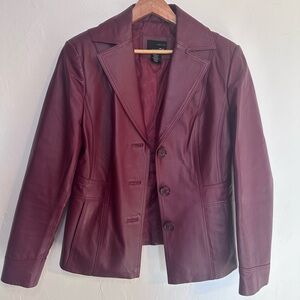 East 5th Deep Red Leather Jacket